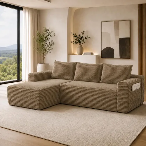 Vista 19 de Sofá deshuesado de 96 pulgadas, sofá modular en forma de L, color negro