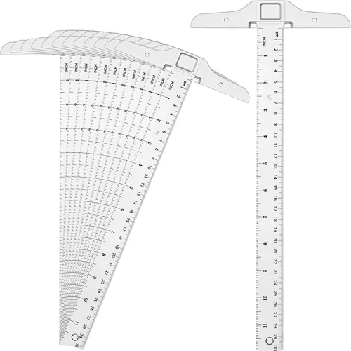 Vista 7 de Pangda 30 cm / 12 pulgadas Regla T Junior Plástica Transparente para Dibujo y Trabajo de Diseño General (1)