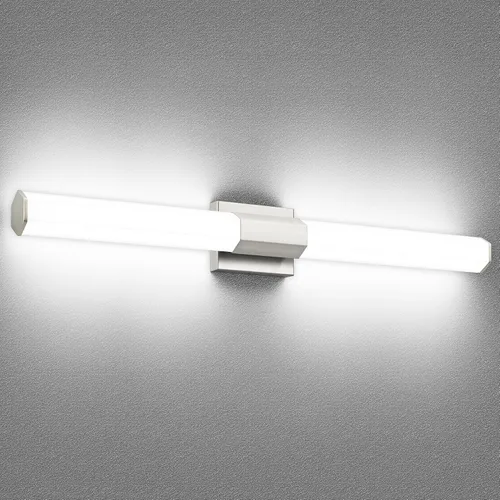 Vista 11 de SOLFART Lámpara de baño negra mate, barra de luz de tocador de 32 pulgadas, luces LED para espejo, luces LED para espejo, luz negra de tocador