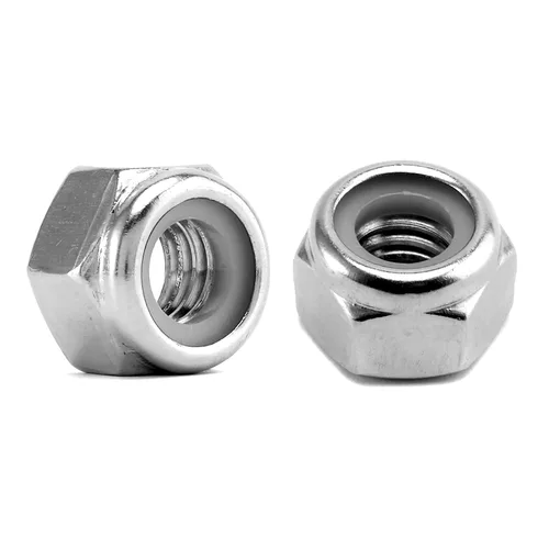 Vista 9 de Tuercas hexagonales de bloqueo con inserción de nailon 1/4-20, 100 piezas, tuercas hexagonales de bloqueo de acero inoxidable 304, accionamiento