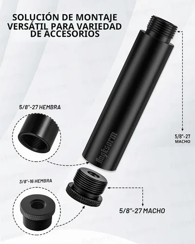 Vista 3 de Tubos de extensión de soporte de micrófono de 3 pulgadas KE26X, 5/8-27
