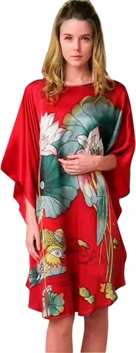 Vista 20 de Pijama de seda 100% para mujer, batas de baño de seda para mujer, batas de kimono de seda, batas de baño con mangas de muñeca, estampado floral