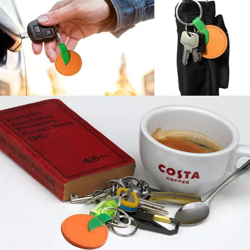 Vista 5 de MEILIZURL Llavero de cuero hecho a mano, accesorios de llavero lindos adornos de bolso para hombres, mujeres, amigos, regalo de cumpleaños