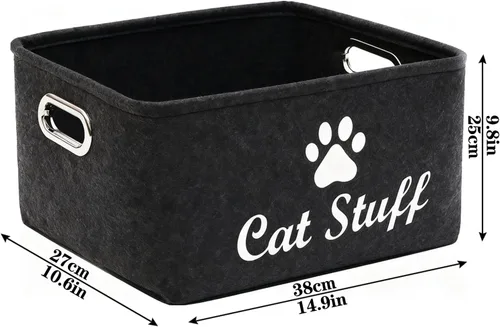 Vista 3 de Contenedor de almacenamiento de la cesta de la cesta del juguete del gato,Caja del cubo de la cesta del juguete del animal doméstico