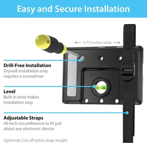 Vista 4 de TotalMount Soporte universal para electrónica Soporte de pared ajustable para tu router, sistema inalámbrico, módem de cable, DVR, Xbox