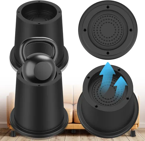 Vista 9 de Paquete de 4 elevadores de muebles de 4 pulgadas, elevadores de muebles resistentes para mesa, escritorio, sofá, gabinete, elevadores de cama