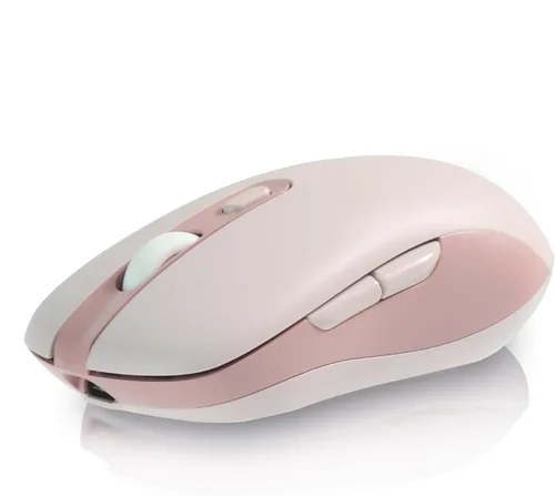 Vista 8 de Ratón inalámbrico, 3 modos Bluetooth 5.0 y 4.0, 2.4G, recargable, ergonómico, con 6 botones, para laptop, PC, Mac, iPad Pro, computadora (negro)