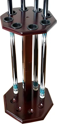 Vista 10 de Soporte para tacos de billar independiente, accesorios de mesa de billar con capacidad para 8 tacos, soporte para tacos de billar, soporte de pie
