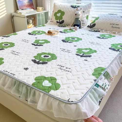 Vista 12 de Sábanas de bolsillo profundo, sábanas de látex de seda de hielo, fundas de colchón con estampado de dibujos animados agradables a la piel, con Gris