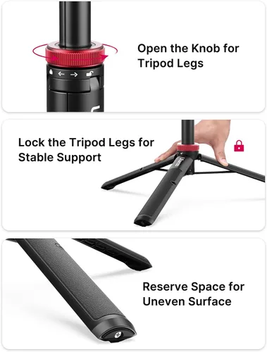 Vista 10 de Trípode autofoto extensible de 57 pulgadas para cámaras de acción - ULANZI Go Quick II Trípode de palo para cámara de acción de liberación rápida