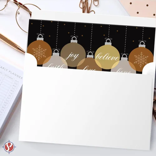 Vista 6 de Tarjetas de felicitación 2026 "Happy Holidays, Love, Faith, Hope, Joy, Believe" - Felicidades de Navidad y Año Nuevo, invitaciones, tarjetas