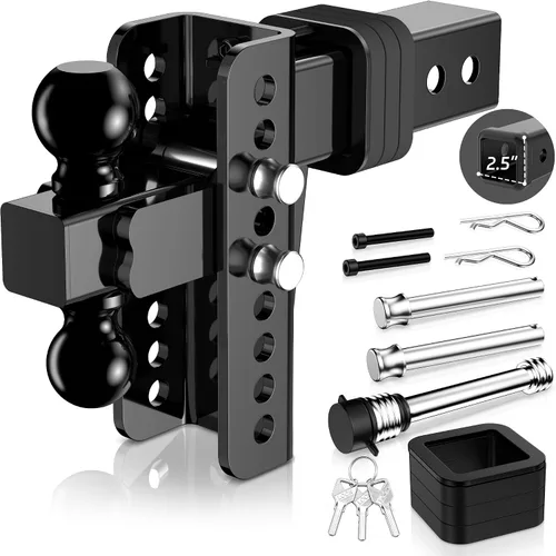 Vista 9 de Enganche de remolque ajustable, apto para receptor de 2 pulgadas