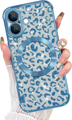 Vista 13 de Fiyart Diseñado para iPhone 16 Pro Max, Funda Compatible con MagSafe, Estampado de Guepardo, Placa de Protección de Cámara, Magnético, Brillante