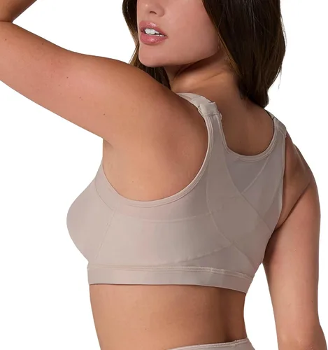 Vista 7 de Leonisa Multi-Funcional – Brasier Corrector de Postura, Sin Aro, Cierre Frontal para Mujeres, Cobertura Completa 801 - Beige dorado