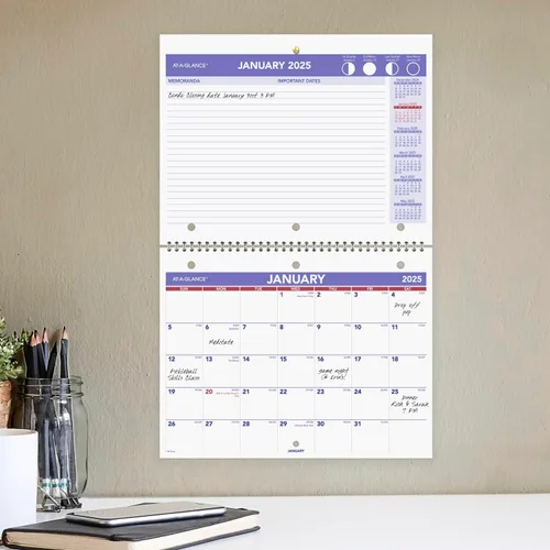 Vista 3 de AT-A-GLANCE 2025 Wall Calendar,8-1/2" x 11",Small,Unruled Blocks,Monthly (PM1702825),(Pack of 12)