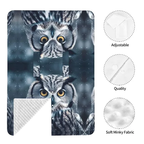 Vista 7 de Baby Car Seat Canopy Cover for Mom, Soft Breathable Nursing Breastfeeding Covers Multi Use Stroller Sun Shade Newborn Shower Gift，Grey and White Owl