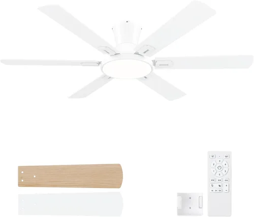 Vista 17 de Ventiladores de techo negros de 52 pulgadas con luces, ventilador de techo