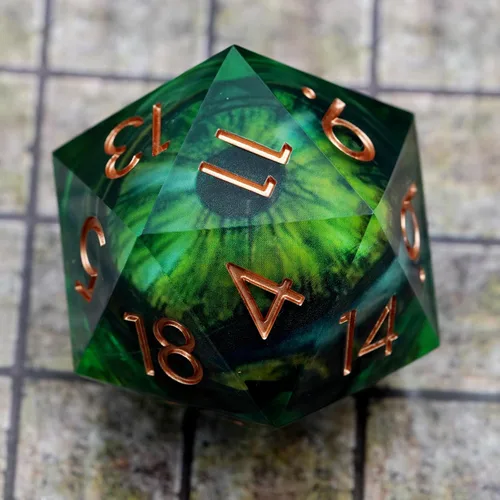 Vista 7 de Liquid Core - Dados gigantes de 1.97 pulgadas, dados de mazmorras y dragones hechos a mano con caja de regalo. RPG poliédrico D20 de 1.969 in