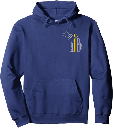 Vista 5 de Michigan Thin Gold Line Flag Police Operator 911 - Sudadera con capucha