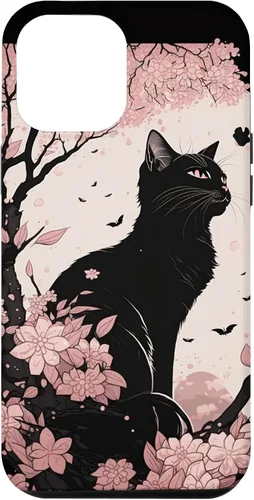 Vista 26 de Cute Pink Japanese Cherry Blossom Cat Aesthetic Case for iPhone 16