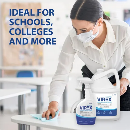 Vista 5 de VIREX Diversey CBD540540 Limpiador desinfectante líquido multiusos, mata el 99.9% de los gérmenes y elimina olores, aroma a limón, spray listo