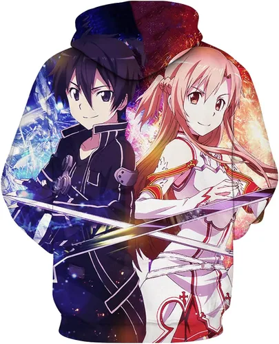Vista 2 de Hisayhe Mens Womens Anime Sword Art Online Sao Cosplay Hoodie Pullover