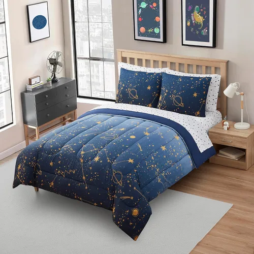 Vista 41 de Juego de edredón con diseño de baloncesto tamaño individual – Ropa de cama en una bolsa con sábanas, fundas de almohada y fundas decorativas
