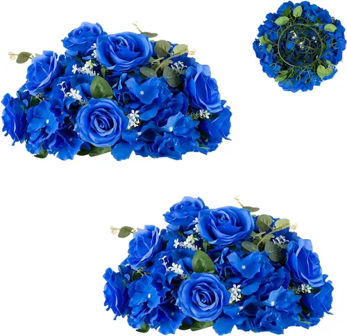 Vista 21 de BLOSMON Bolas de Flores Artificiales Centros de Mesa de Boda 2 Piezas 11.8" Lila Flores Falsas Rosa Hortensia Arreglo de Bolas Centro de Mesa