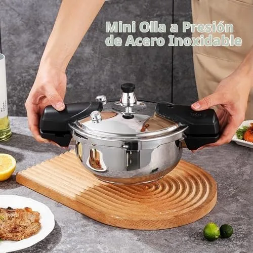 Vista 2 de Olla a presión de acero inoxidable 1.8L, olla rápida de la estufa