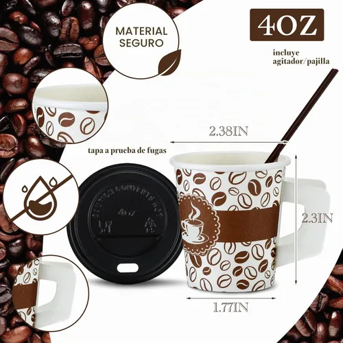 Vista 2 de Tessco for you - Juego de 200 tazas de café expreso desechables de 4 onzas