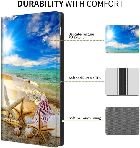 Vista 6 de Funda para todas las tabletas Amazon Kindle Fire 7 (9ª/7ª/5ª generación, versión 2019/2017/2015), funda inteligente con soporte deslizante
