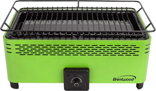 Vista 2 de Brentwood BBF-31G Barbacoa portátil sin humo, antiadherente, verde
