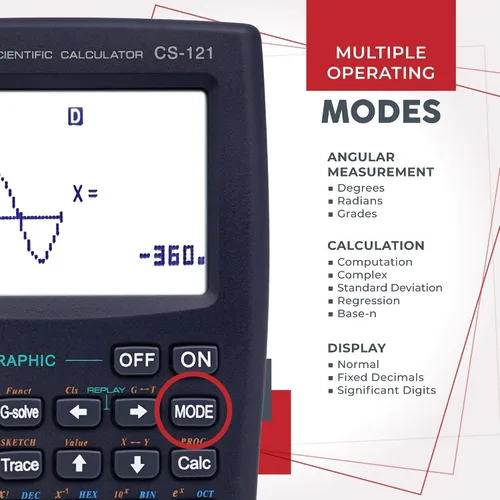 Vista 3 de Calculadora científica CATIGA con funciones gráficas, múltiples modos con interfaz intuitiva, perfecta para principiantes y cursos avanzados