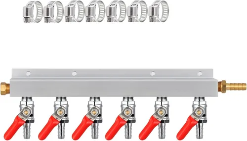 Vista 9 de MRbrew - Divisor de colector de gas CO2 de 2 vías, distribuidor de aluminio de púas de 5/16 pulgadas