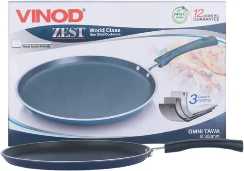 Vista 7 de Vinod Zest Omni Dosa Tawa - Plancha antiadherente (12 pulgadas), color negro