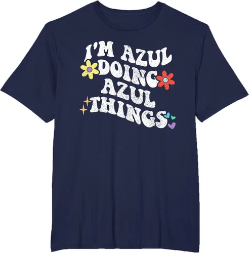 Vista 56 de Retro Groovy Im AZUL Doing AZUL Things - Camiseta divertida para el día de la madre, Negro