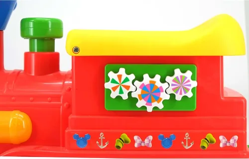 Vista 9 de Kiddieland Toys Limited - Mickey Choo, alimentado por batería, de 12 meses a 36 meses con Caboose & Tracks Ride On, los colores reflejantes pueden