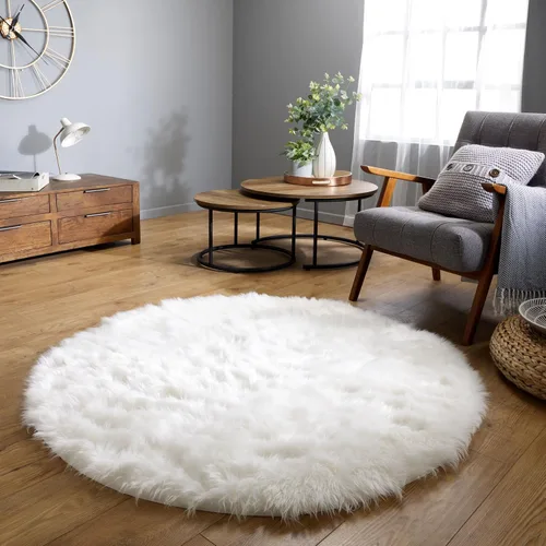 Vista 27 de Latepis - Alfombra rectangular de piel sintética tipo lana de oveja suave y esponjosa de estilo bohemio para sala de estar, dormitorio y residencias