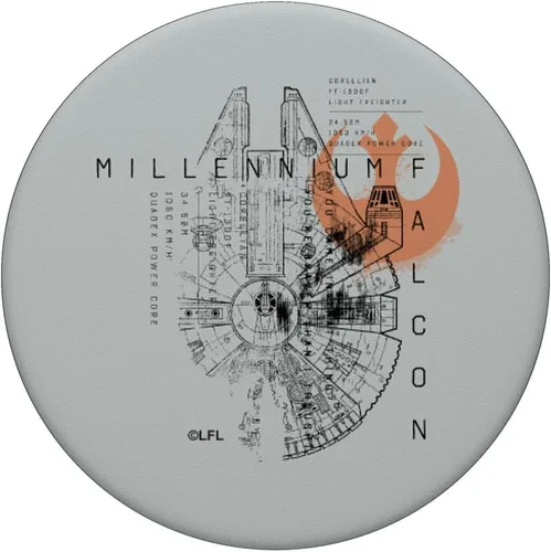Vista 3 de Star Wars Millennium Falcon Schematic PopSockets PopGrip: agarre intercambiable para teléfonos y tabletas