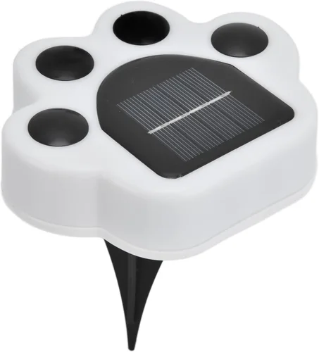 Vista 8 de plplaaoo Linterna solar, luces solares en forma de pata para exteriores, 4 piezas LED de iluminación de paisaje, luz enterrada, lámpara decorativa