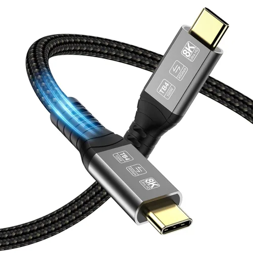Vista 10 de Cable USB 4 para Thunderbolt 4 40Gbps 8K a 60Hz PD 100W 3.3ft