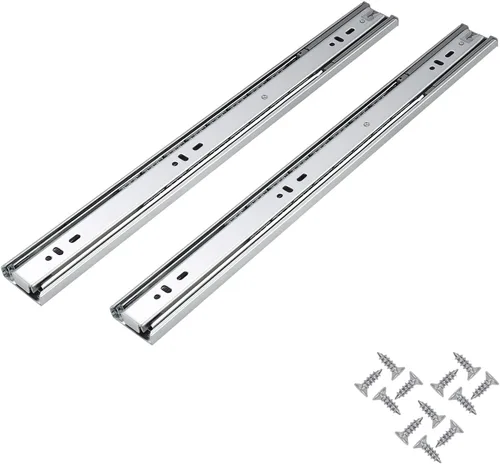 Vista 11 de Knobonly Diapositivas de cajón de 12 pulgadas, 1 par (2 unidades) con rodamiento de bolas de cierre suave, extensión completa, toboganes de cajón