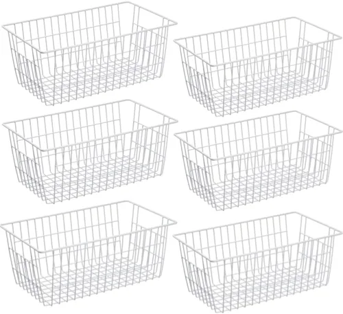 Vista 15 de Slideep Organizador de alambre grande de granja, cesta de almacenamiento de alimentos para armarios de cocina, oficina, baño, despensa, organización