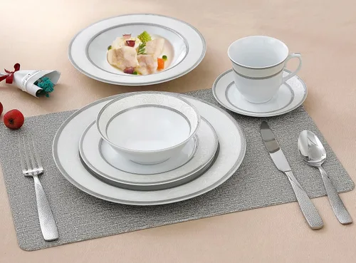 Vista 5 de Lorren Home Trends Sirena - Juego de cena, color plateado