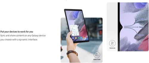Vista 7 de SAMSUNG Galaxy Tab A7 Lite 8.7" (2021, WiFi + Celular) 32GB 4G LTE Tablet (Gris) (Reacondicionado)