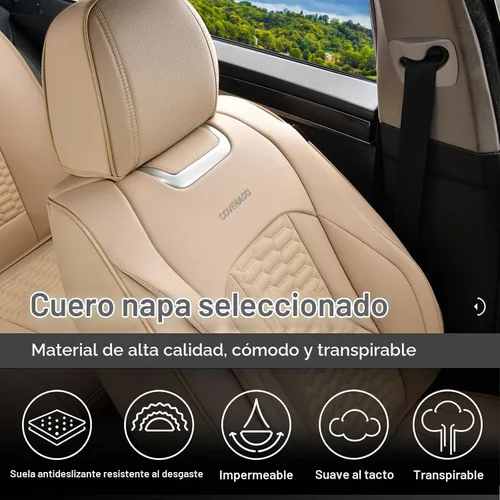 Vista 4 de Coverado - Fundas de asiento delantero de coche, fundas de asiento de cuero de lujo para automóviles, fundas de asiento de automóvil protectoras