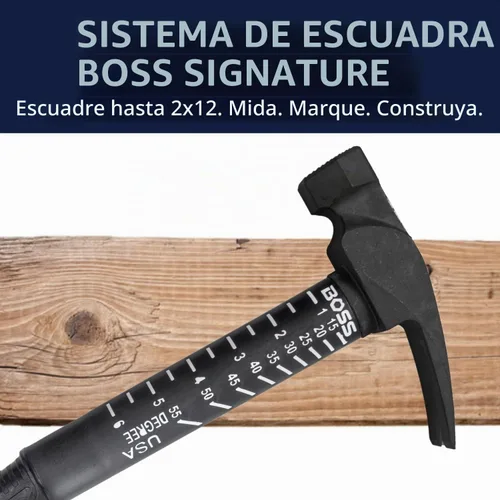 Vista 2 de Boss Hammer Martillo de acero 4340 de 18 onzas, mango polivinílico