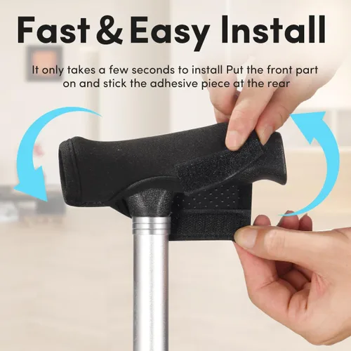 Vista 5 de Walking Cane Handle Cover - Cane Handle Cushion for Seniors - Soft Cane Handle Grip Replacement & Cane Accessories with Non-Slip Cushion
