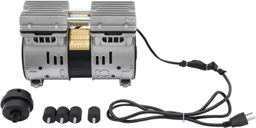 Vista 6 de Bomba de vacío sin aceite, 110V 370W Bomba de compresor de pistón sin aceite de alta presión Bomba de aire de vacío de alto flujo Cilindro doble