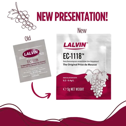 Vista 4 de Lalvin EC-1118 levadura de vino (paquete de 10) - Levadura para champán - Haz vino, sidra, kombucha y mezcal en casa - Sobres de 5 g - Saccharomyces